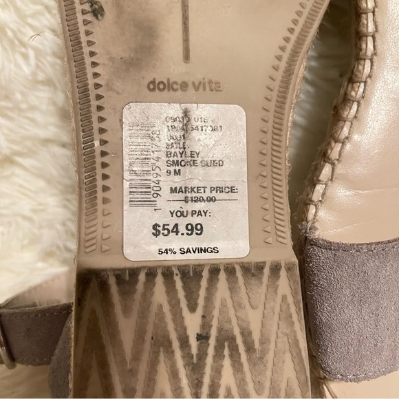 Dolce Vita Bayley Gray Suede Espadrilles Flats - Picture 4 of 5